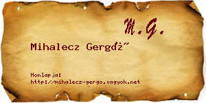 Mihalecz Gergő névjegykártya